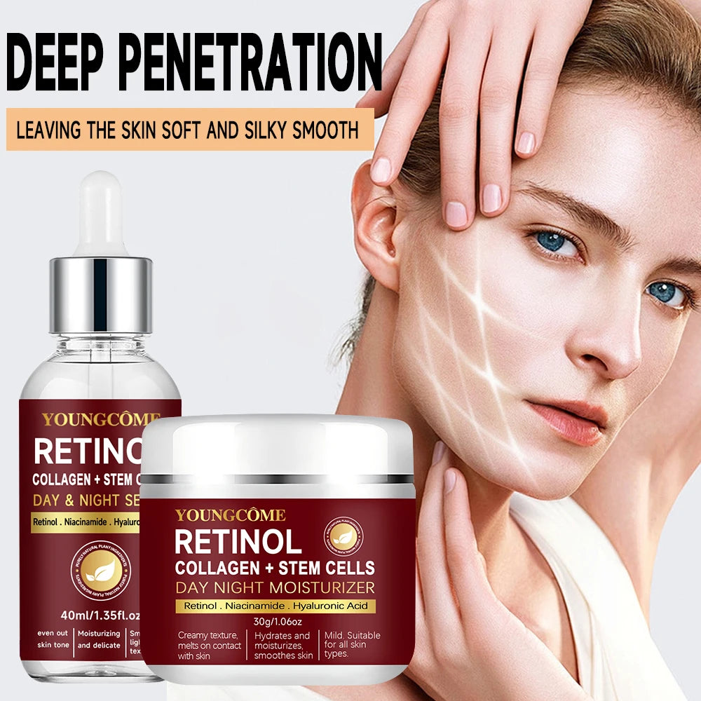 Retinol Day Night Moisturizer Neck and face set night cream Collagen Smooth wrinkles Face Cream For Moisturizer Whitening Bright