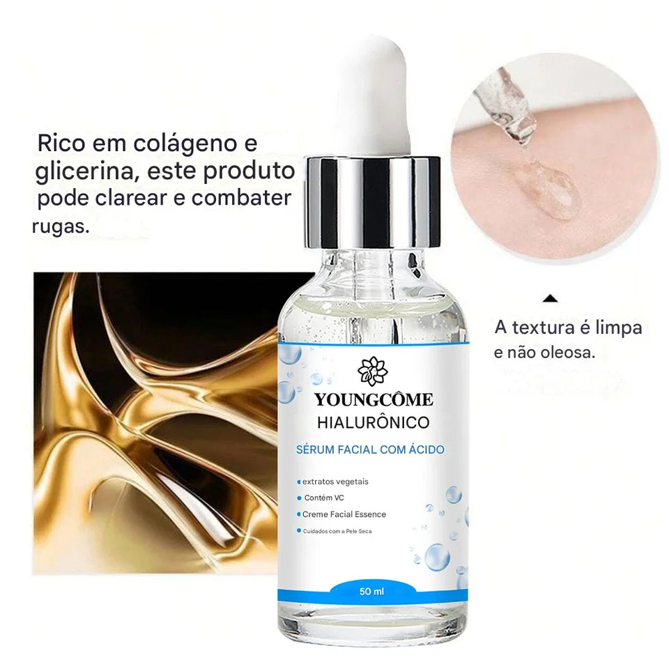Essência Facial Coreana com Ácido Hialurônico – Hidratação Profunda e Pele de Vidro em Minutos