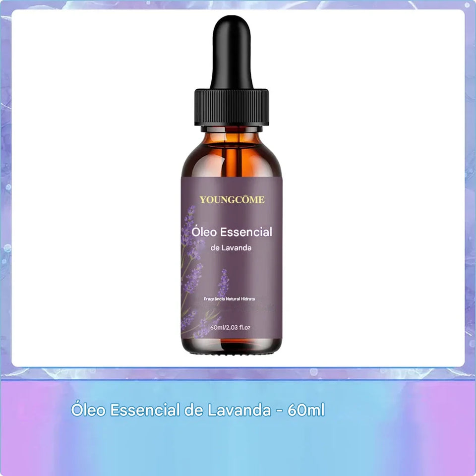 Óleo Essencial de Lavanda Orgânico 40/60ml – Hidratação Profunda, Anti-Acne & Relaxamento Natural