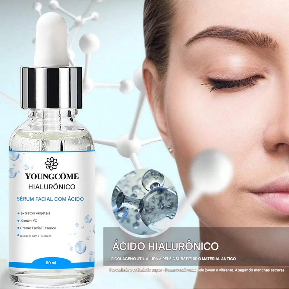 Essência Facial Coreana com Ácido Hialurônico – Hidratação Profunda e Pele de Vidro em Minutos