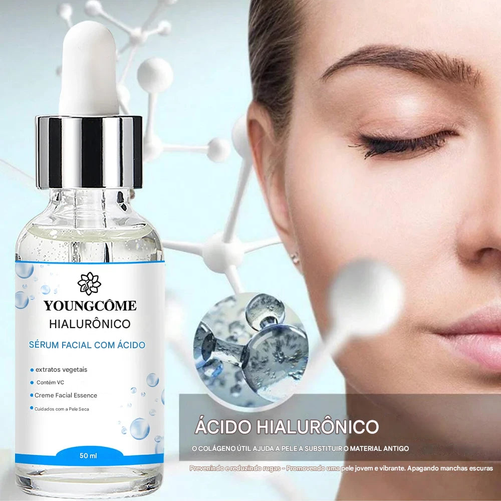 Essência Facial Coreana com Ácido Hialurônico – Hidratação Profunda e Pele de Vidro em Minutos