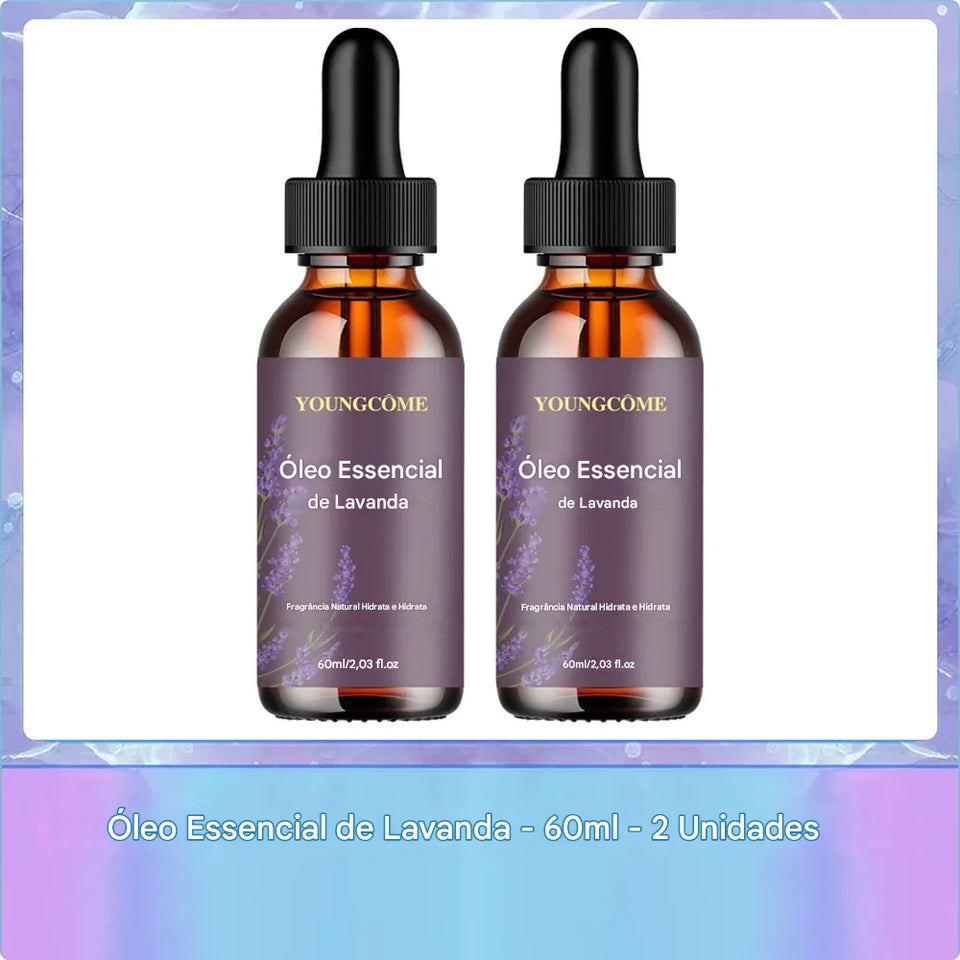 Óleo Essencial de Lavanda Orgânico 40/60ml – Hidratação Profunda, Anti-Acne & Relaxamento Natural