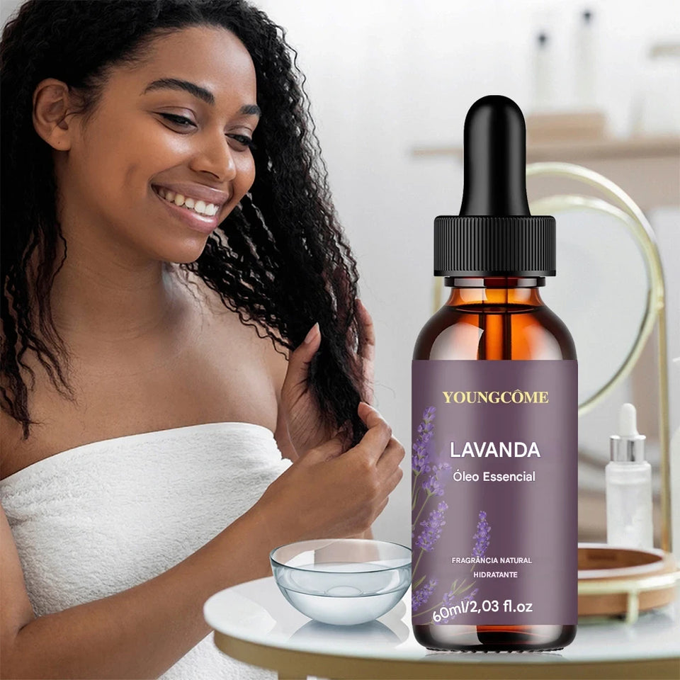 Óleo Essencial de Lavanda Orgânico 40/60ml – Hidratação Profunda, Anti-Acne & Relaxamento Natural